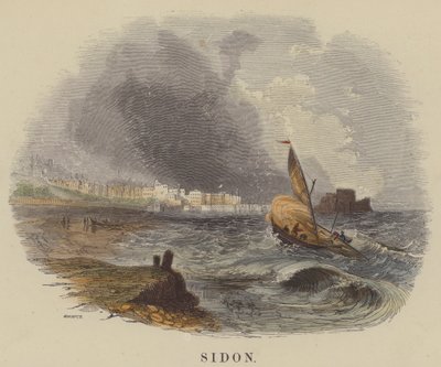 Sidon (färgad gravyr) av English School