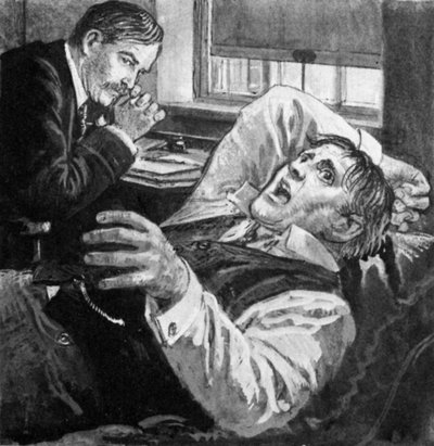 Sigmund Freud med en patient i Wien (litho) av English School