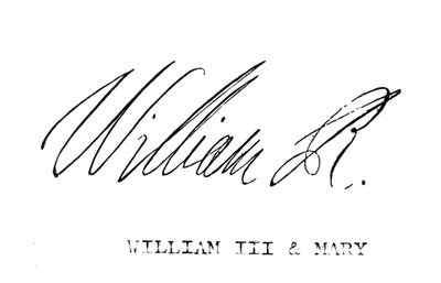 Signatur av William III av England, från 