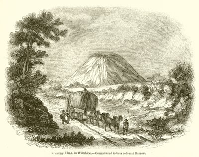 Silbury Hill, Wiltshire.-- Förmodas vara en kolossal Barrow av English School
