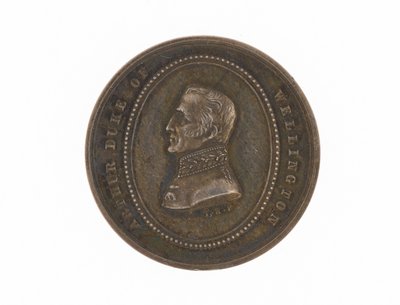 Silvermedalj till minne av hertigen av Wellingtons död 1852 av English School