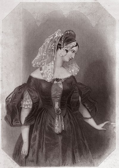 Silvia (The Two Gentlemen of Verone) i - "" Gallery of the Women of Shakespeare, samling av fyrtiofem seriösa porträtt av de tidiga Londonkonstnärerna, berikade med kritiska och litterära notiser""" cirka 1838 - från "" Gallery of the kvinnor från Shakespe av English School