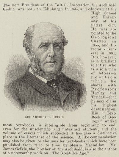 Sir Archibald Geikie (gravyr) av English School