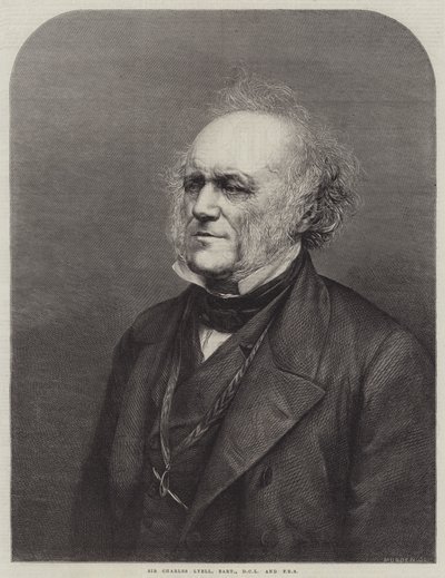 Sir Charles Lyell, Baronet, DCL och FRS (gravyr) av English School