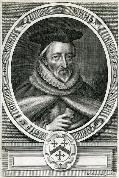 Sir Edmund Anderson (1530-1605) av English School