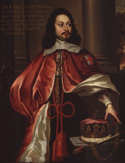 Sir Edward Walker (1611-1677), vapenbärare med strumpeband, slutet av 1600-talet (olja på duk) av English School