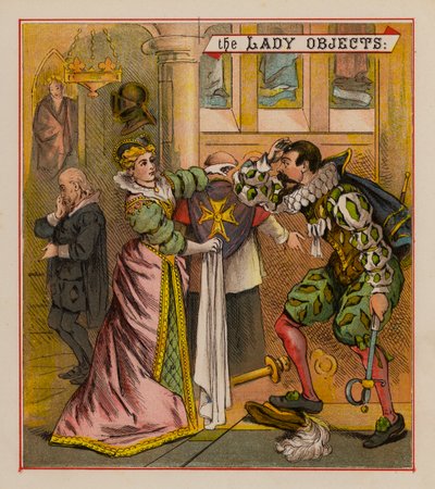 Sir Francis Drake och hans troll (färg litho) av English School