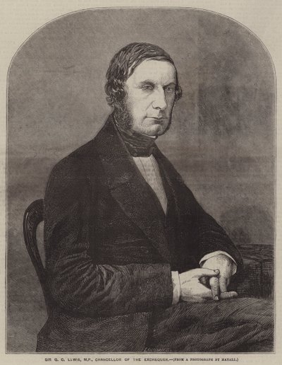 Sir G C Lewis, MP, finansminister (gravyr) av English School