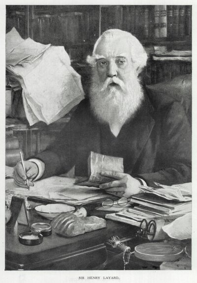 Sir Henry Layard (litografi) av English School