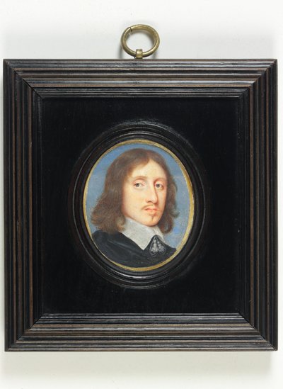 Sir Henry Vane The Younger (akvarell på veläng) av English School
