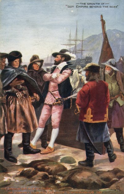 Sir Humphrey Gilberts expedition till Newfoundland, 1583 av English School