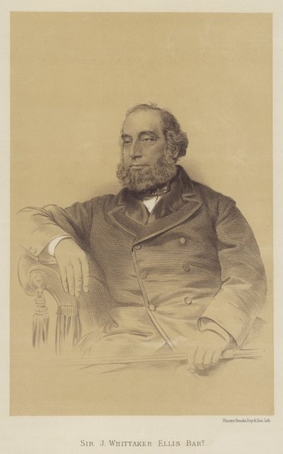 Sir J Whittaker Ellis, Baronet (litho) av English School