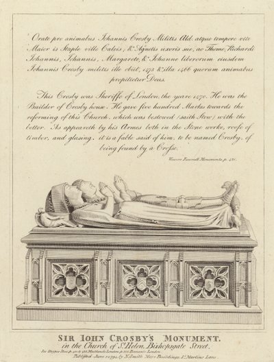 Sir John Crosbys monument av English School