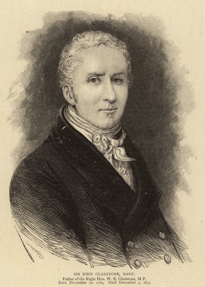 Sir John Gladstone, Bart (gravyr) av English School