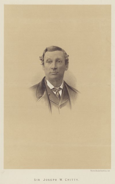 Sir Joseph W Chitty (litho) av English School
