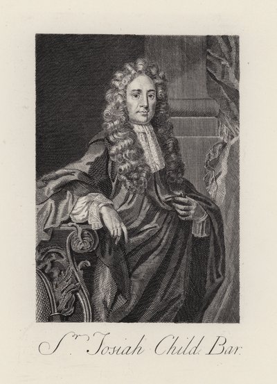 Sir Josiah Child (gravyr) av English School