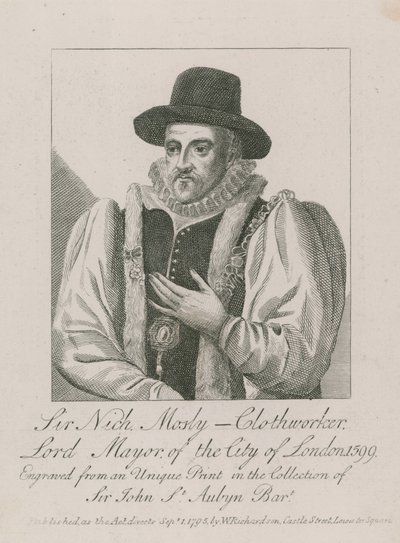 Sir Nicholas Mosley, klädmakare, borgmästare i London, 1599 av English School