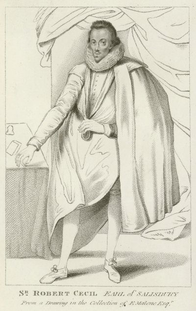 Sir Robert Cecil, Earl of Salisbury (gravyr) av English School
