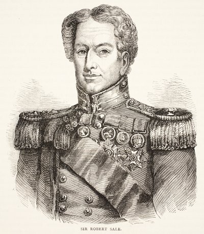 Sir Robert Sale, illustration från Cassells Illustrated History of England av English School