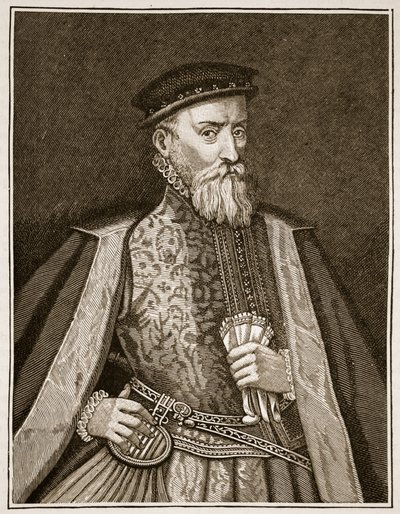 Sir Thomas Gresham, illustration från Cassells Illustrated History of England (sepiafoto) av English School