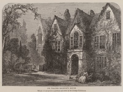 Sir Walter Raleighs hus (gravyr) av English School