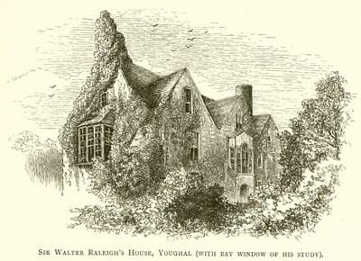 Sir Walter Raleighs House, Youghal (med Bay Window i hans arbetsrum) av English School