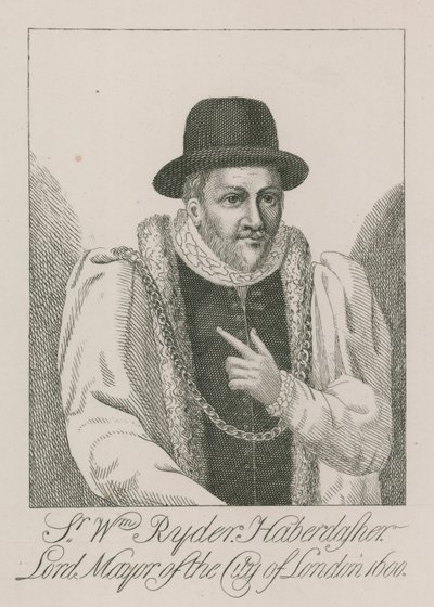 Sir William Ryder, sybehandlare, borgmästare i London, 1600 av English School