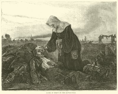 Barmhärtighetens syster på slagfältet, september 1870 av English School