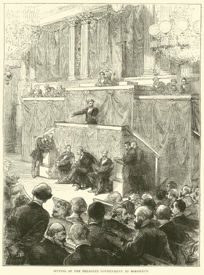 Sammanträde av delegatregeringen i Bordeaux, december 1870 av English School