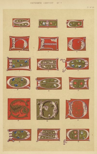 Sextonde århundradet (chromolitho) av English School