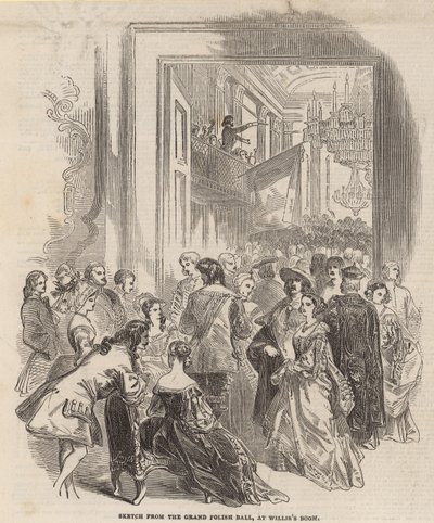 Skiss från Grand Polish Hall på Williss Room av English School