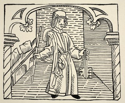 Smith, från Game of Chess av William Caxton, pub. 1480 (sepiafoto) av English School