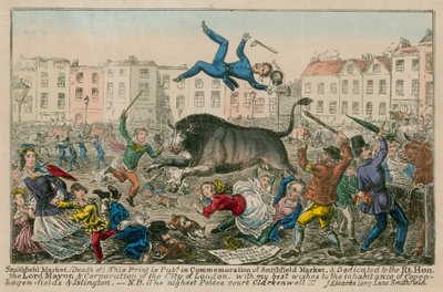 Smithfield Market (gravyr i färg) av English School