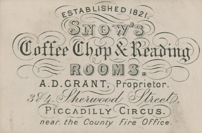 Snows Coffee Shop och läsrum av English School