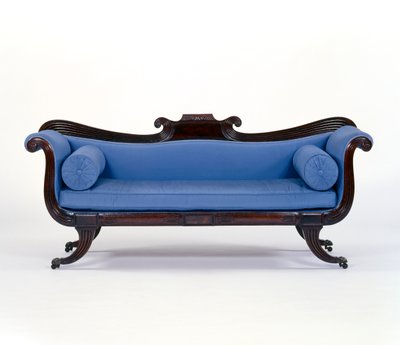 Soffa, ca 1830 (mahogny och siden) av English School