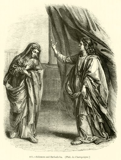 Salomo och Bath-Sheba, Philippe de Champaigne (gravyr) av English School