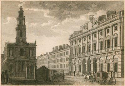 Somerset House och St Mary-le-Strand, The Strand, London av English School