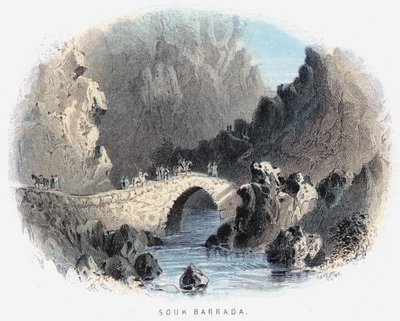 Souk Barrada (färgad gravyr) av English School