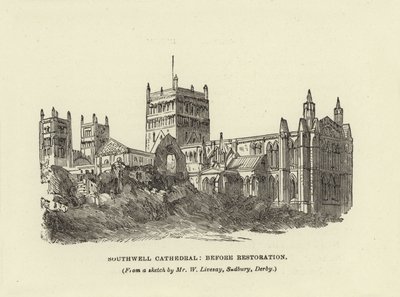 Southwell Cathedral, före restaurering av English School