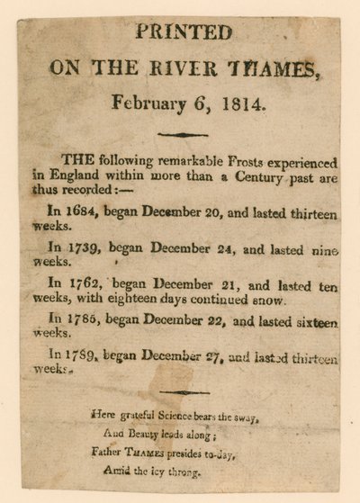Souvenir från Frostmässan 1814 av English School