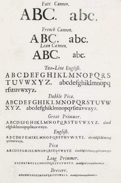 Exemplar av typsnitt av English School