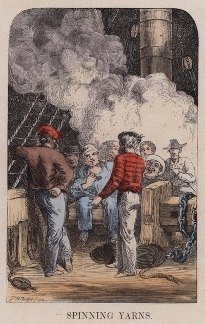 Spinngarn (färgad gravyr) av English School