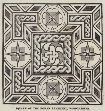 Square of the Roman Pavement, Woodchester (gravyr) av English School