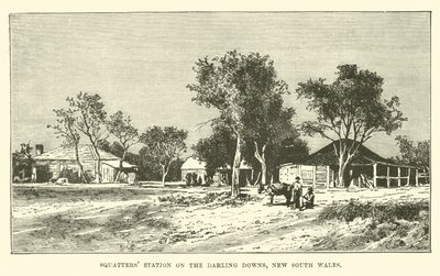 Squatters station på Darling Downs, New South Wales av English School