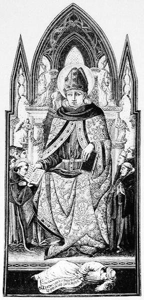 St. Augustine, biskop av Hippo, illustration från vetenskap och litteratur från medeltiden och renässansen, skriven och graverad av Paul Lacroix, 1878 av English School