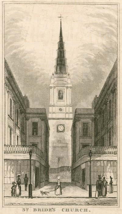 St Brides Church, Fleet Street, London av English School