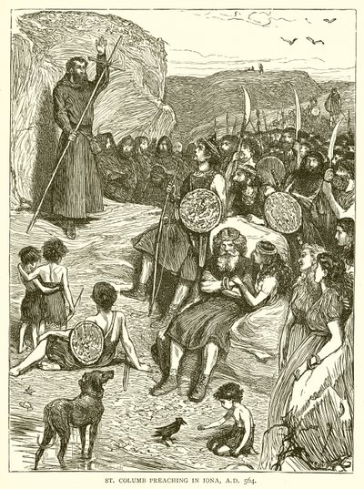 St. Columb predikar i Iona, 564 e.Kr av English School
