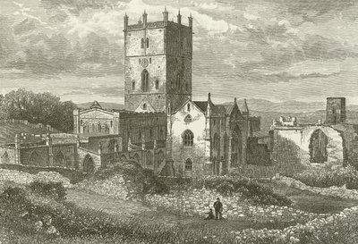 St Davids Cathedral och college, från nordost av English School