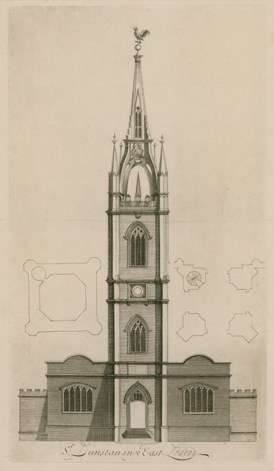 St Dunstan i öst, London av English School