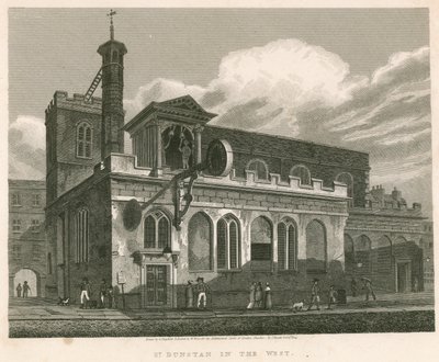 St Dunstan i väst; St Dunstans kyrka, Fleet Street, London av English School